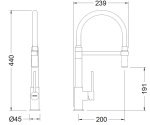 Смеситель кухонный Genebre Tau (65219184566) 51536